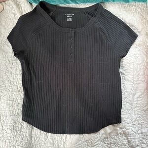 American Eagle Black Button Down Shirt